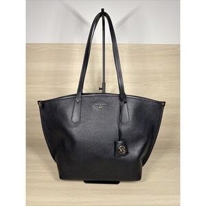 Michael Kors Jane Womens Black Large Tote Pebbled‎ Leather Bag Shoulder Strap